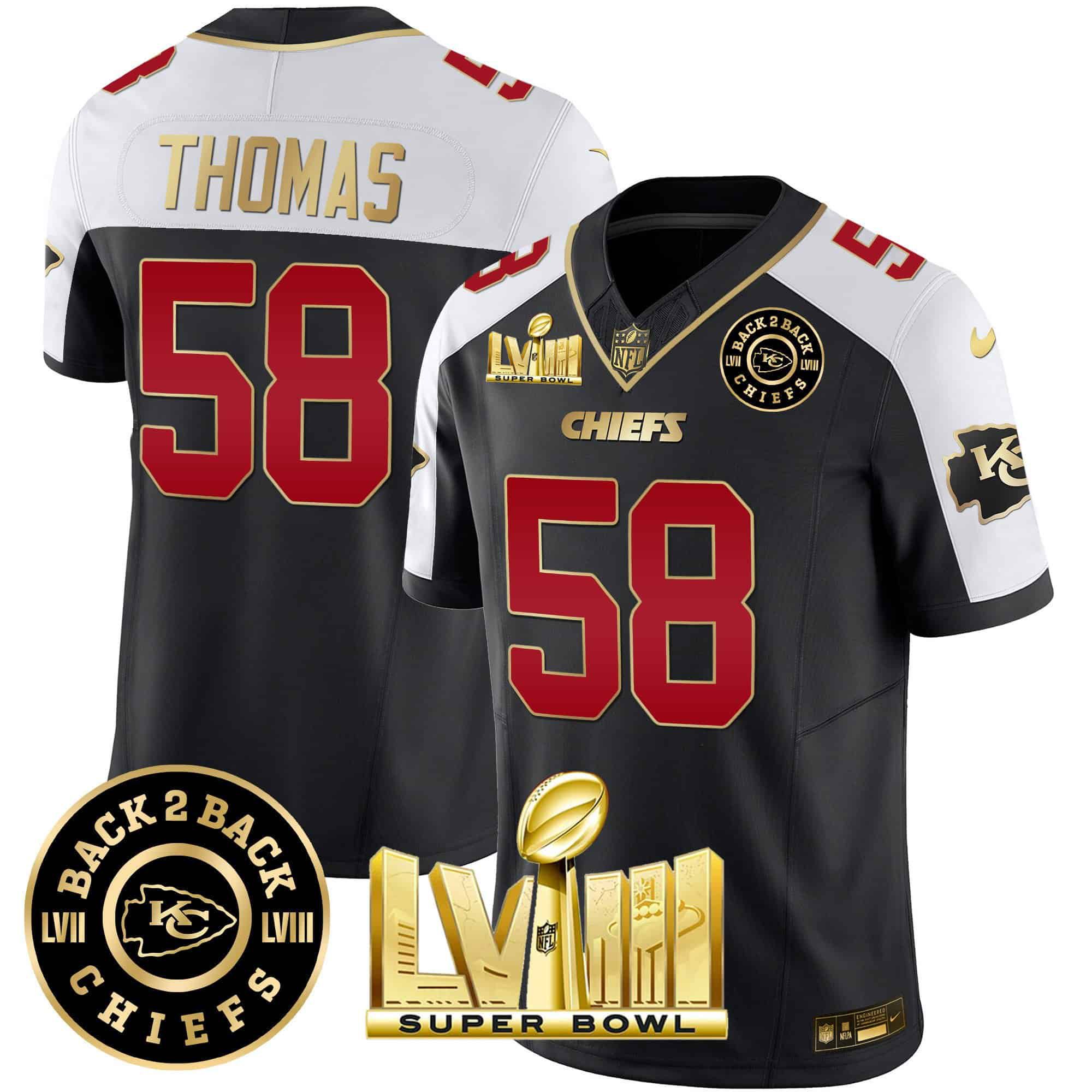 Men Kansas City Chiefs #58 Thomas Black 2024 Nike Super Bowl LVIII & Back-2-Back Patch Vapor NFL Jersey->indianapolis colts->NFL Jersey